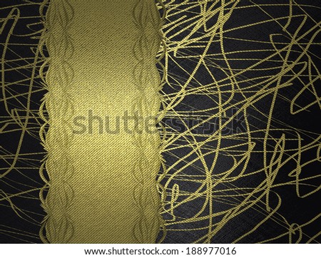 Black background with golden lines disorderly with gold nameplate. Design template. Design for site