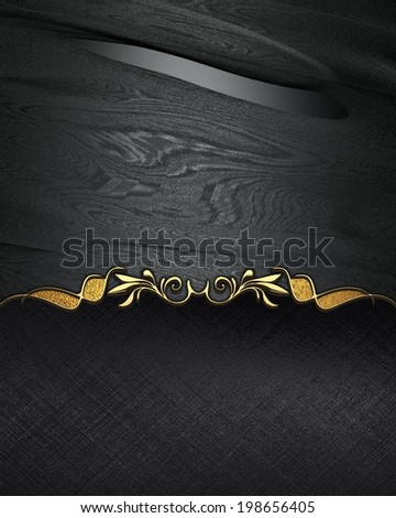 Black background with gold pattern. Design for text. Design for site