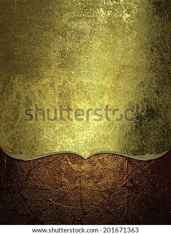 Worn gold background with red bottom. Design template. Design site