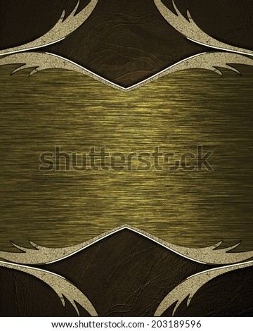 Abstract brown edges with gold frame. Design template. Design site