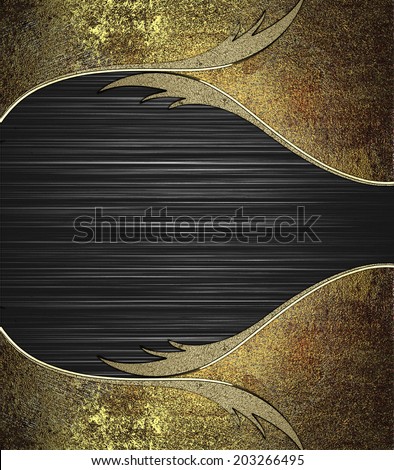 Abstract black background with the edges of the old metal finish. Design template. Design site