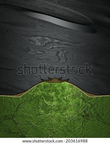 Abstract black background with green edge. Design template. Design site