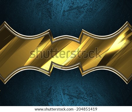 Blue edge with golden mean with gold trim. Design template. Design site
