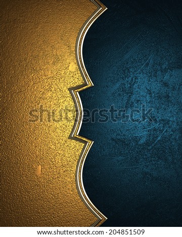 Blue plate with gold plate grunge. Design template. Design site