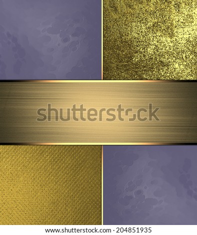 Abstract template with gold edge and gold ribbon. Design template. Design site