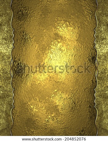 Rich gold background with a gold edges. Design template. Design site
