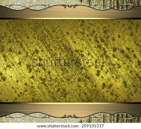 Abstract gold background with gold edges with gold trim. Design template. Design for site