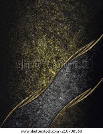 Black background with gold and black cutout. Design template. Design site