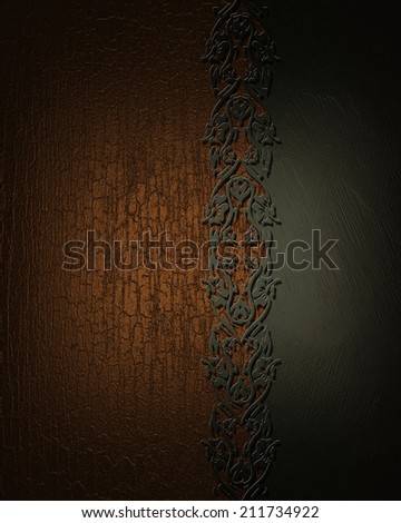 Background of wood texture and black ornament. Design template. Design site