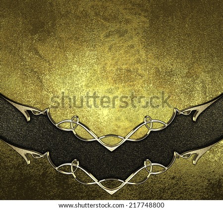 abstract gold background with gold cutout and gold trim. Design template. Design site