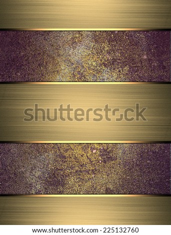 Shabby old background with golden ribbons. Design template. Design for site