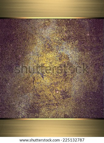 Shabby old background with golden edges. Design template. Design for site