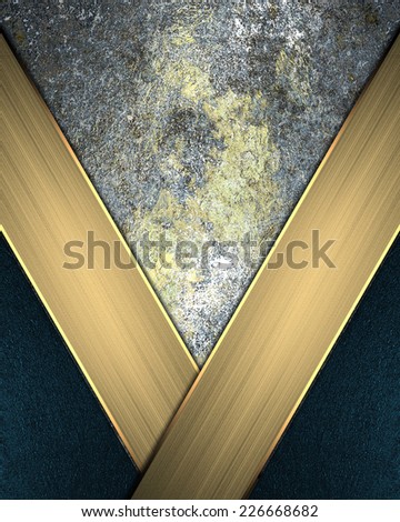 Abstract metal plate with a blue corners