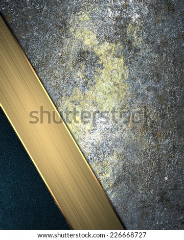 Abstract metal plate with a blue corner