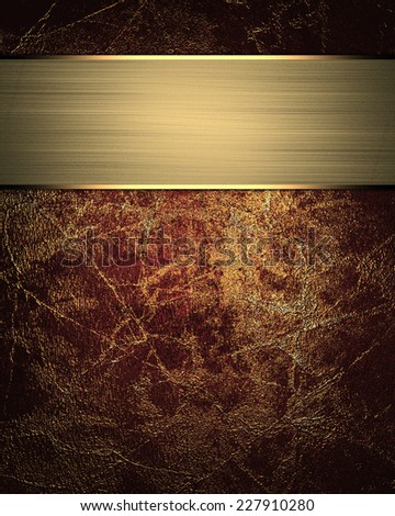 Grunge red texture with gold divorce with gold ribbon. Design template
