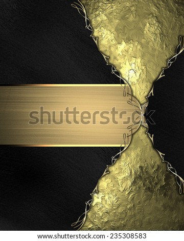 Black texture with gold inlays with gold ribbon. template Design.