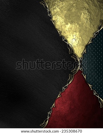 Black texture with gold and red accents. template Design.