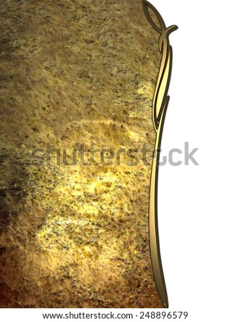Grunge gold background with white edge with gold trim. Design template. Design for site