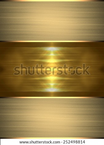 Abstract golden texture with gold plate inscription. Design template. Design site