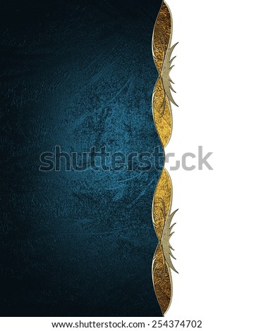 Blue texture with gold trim. Design template. Design for site