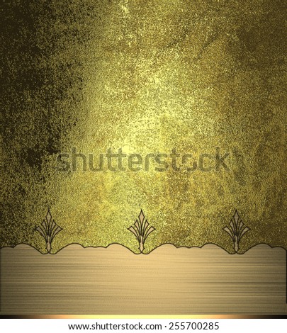 Grunge background with gold pattern. Template design for text. Template for site