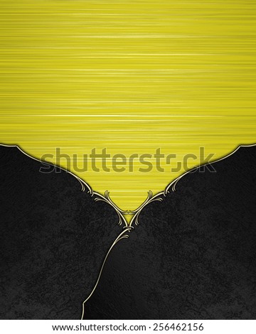 Black velvet background with yellow nameplate. Template design for text. Template for site