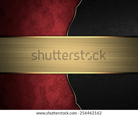 Red texture on black velvet with gold nameplate. Template design for text. Template for site