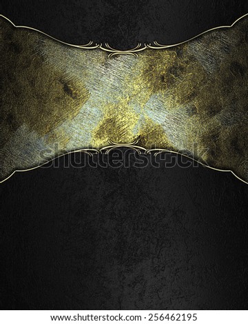 Black velvet background with metal nameplate. Template design for text. Template for site