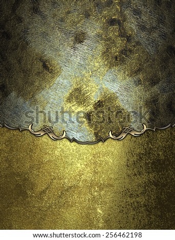 Grunge texture of metal with gold texture. Template design for text. Template for site