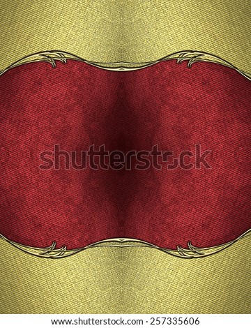Gold background with a red cutout. Design template. Design site.