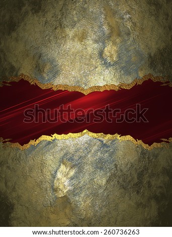 Grunge gold background with a red sign with gold border. Design template