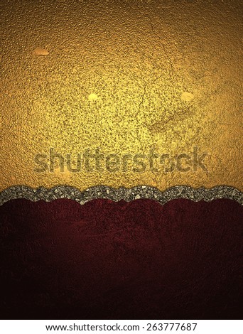 Abstract template of red and gold texture with gold pattern