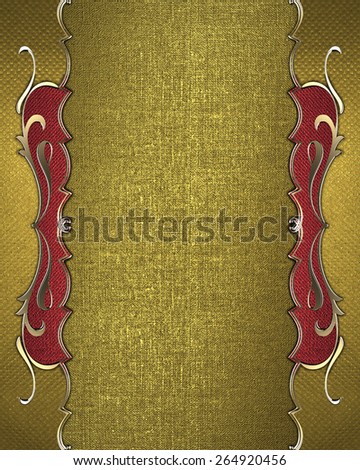 Gold Element for design. Template for design. Gold texture with gold patterns on the edges. Gold frame