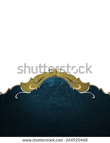 Element for design. Template for design. Blue with gold trim element on white background