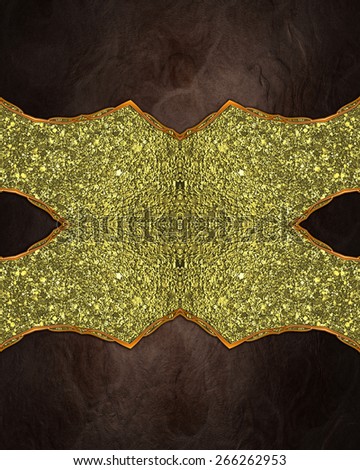 Element for design. Template for design. Brown background with gold decoration