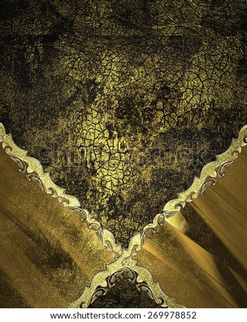 Element for design. Template for design. Black and gold background with abstract patterns