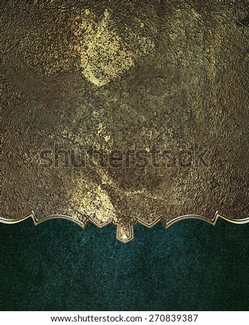 Element for design. Template for design. Yellow metal texture with green edge