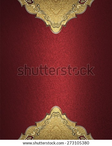 Element for design. Template for design. Red background with gold pattern