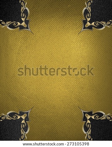 Element for design. Template for design. Gold frame with patterns on the corners