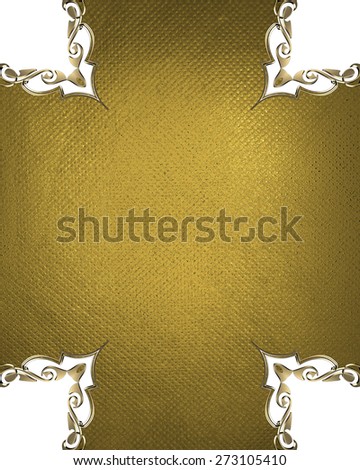 Element for design. Template for design. Gold frame with patterns on the corners