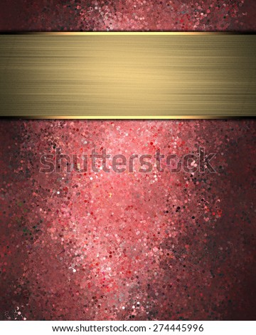 The rich red background with gold ribbon. Element for design. Template for design.