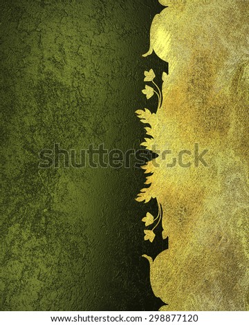 Grunge green background with yellow pattern. Element for design. Template for design.