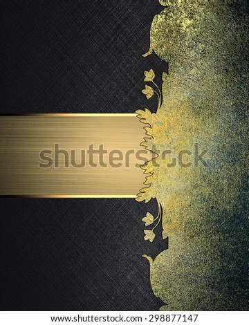 Grunge black background with metal pattern and nameplate. Element for design. Template for design.