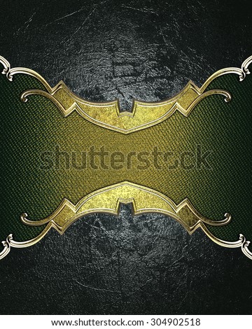 Dark shabby background with gold edges on a green background. Element for design. Template for design. copy space for ad brochure or announcement invitation, abstract background