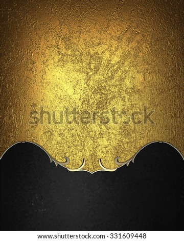 Old shabby gold background with black decorative edge. Element for design. Template for design. copy space for ad brochure or announcement invitation, abstract background