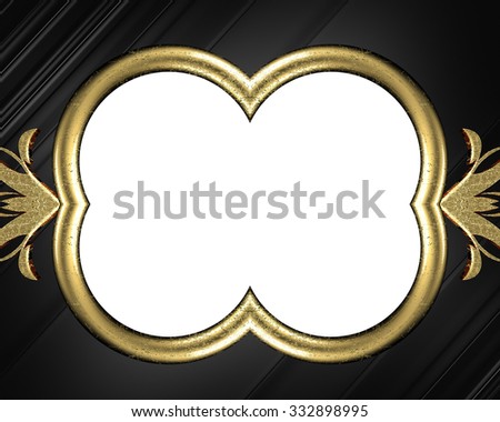 Frame of gold on a black background. Element for design. Template for design. copy space for ad brochure or announcement invitation, abstract background