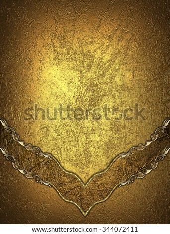 Gold ribbon with golden edges on gold background. Element for design. Template for design. copy space for ad brochure or announcement invitation, abstract background