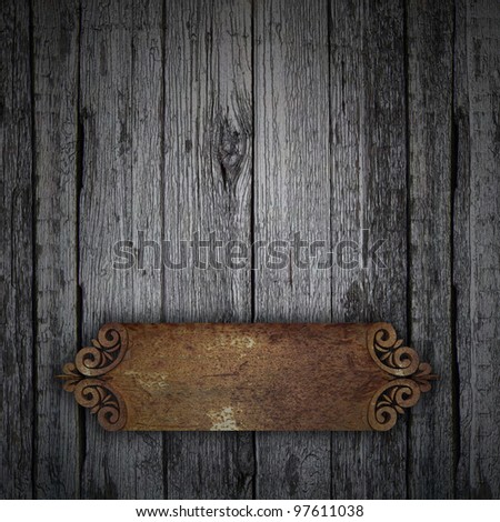 Wood Background with rust metal framework