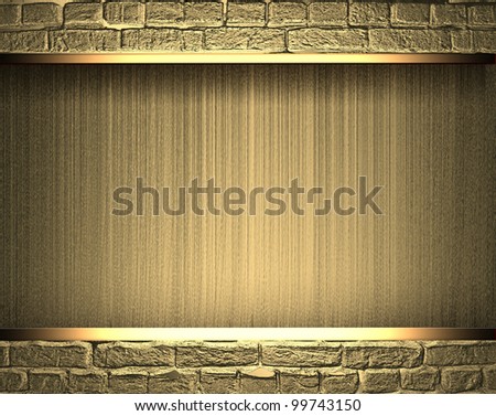 golden brick wall with a strip