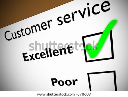 Customer service feedback form with green tick on Excellent.
